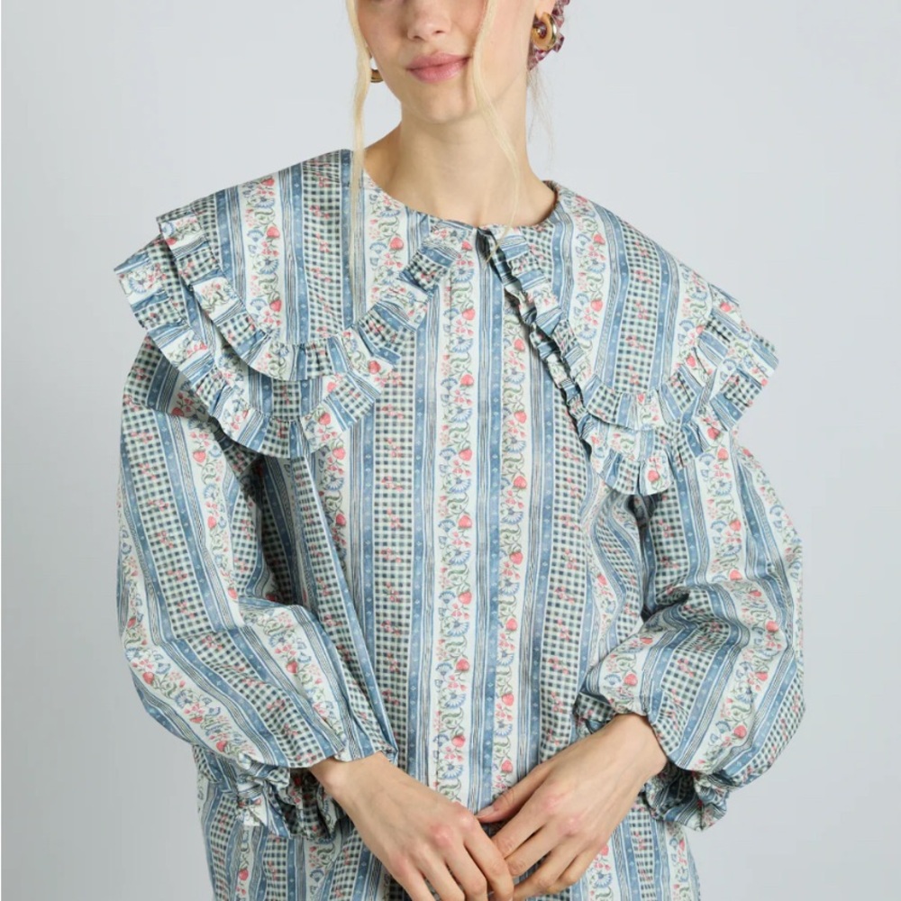 Damson Madder Lois Blouse in wallpaper floral UK size 18 (US size 14)